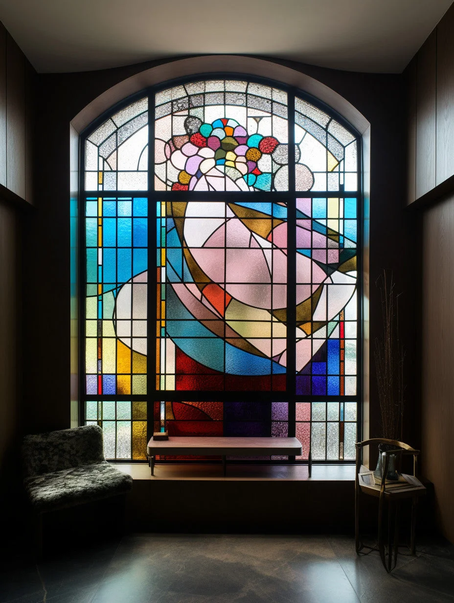 Witraż - "gwiezdna opera i modernistyczna geometria"