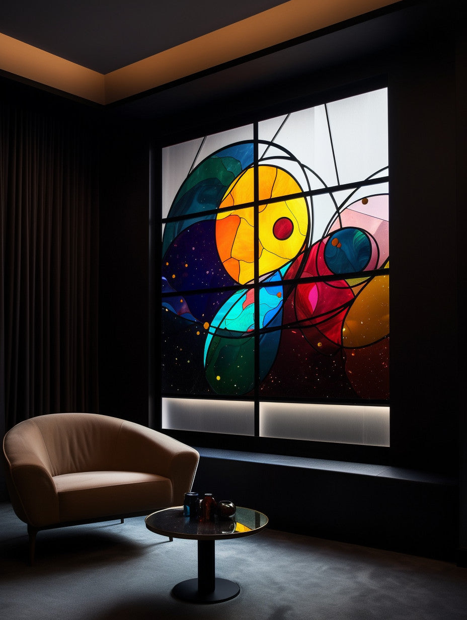 Witraż - "gwiezdna opera w abstrakcji"