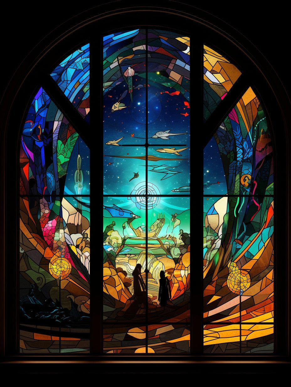 Witraż - "gwiezdny ocean"