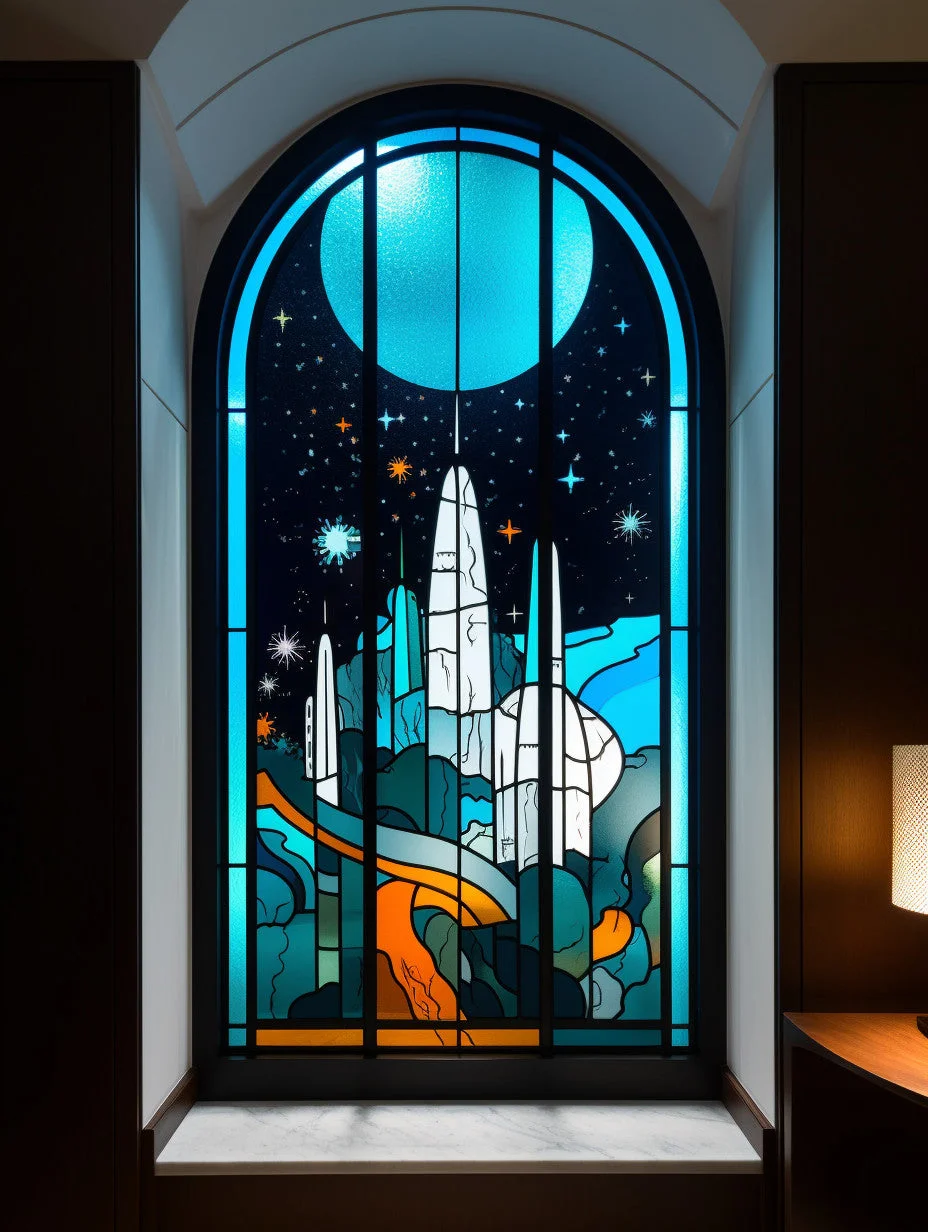 Witraż - "gwiezdny port"