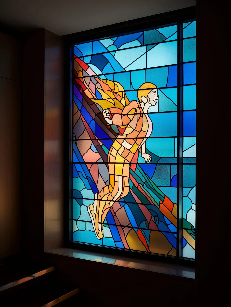 Witraż - "kosmiczny anioł"