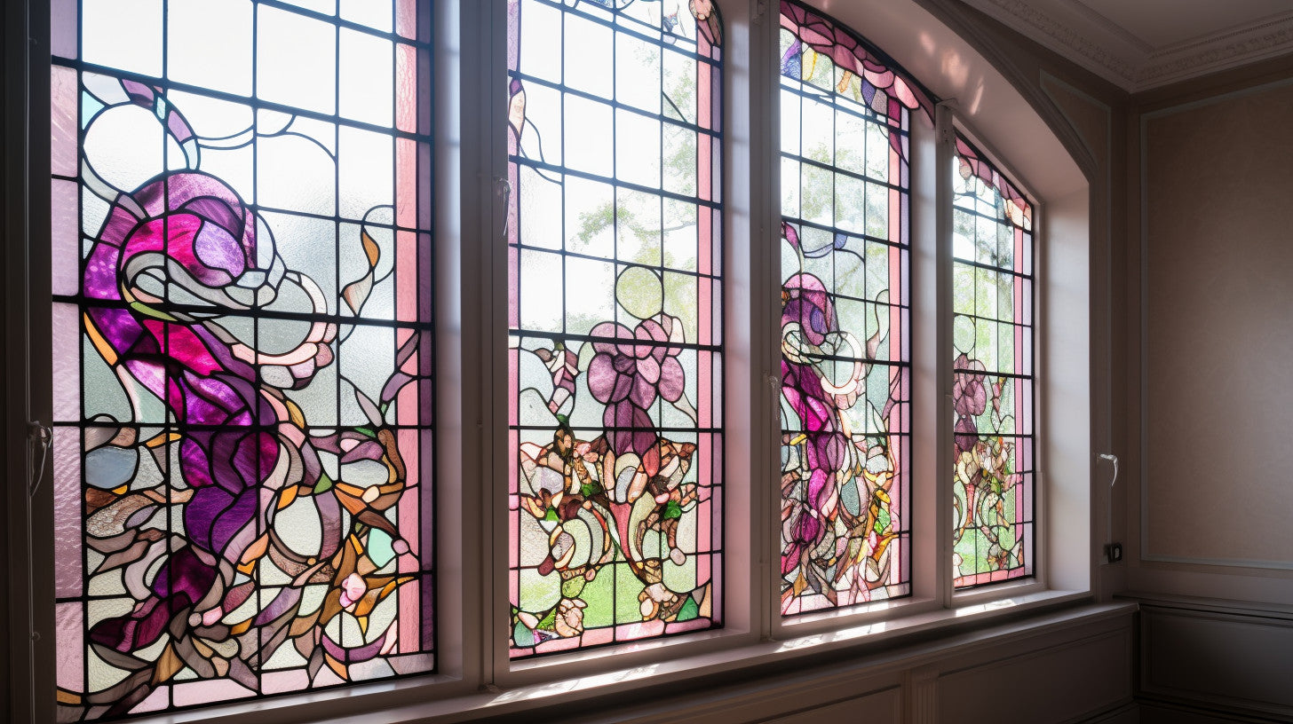 Witraż - "liliowa abstrakcja"