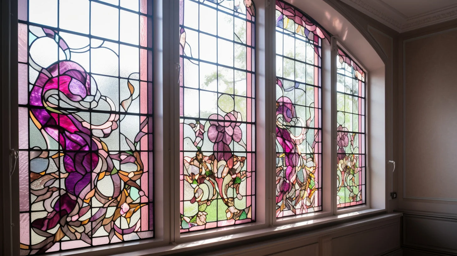 Witraż - "liliowa abstrakcja"