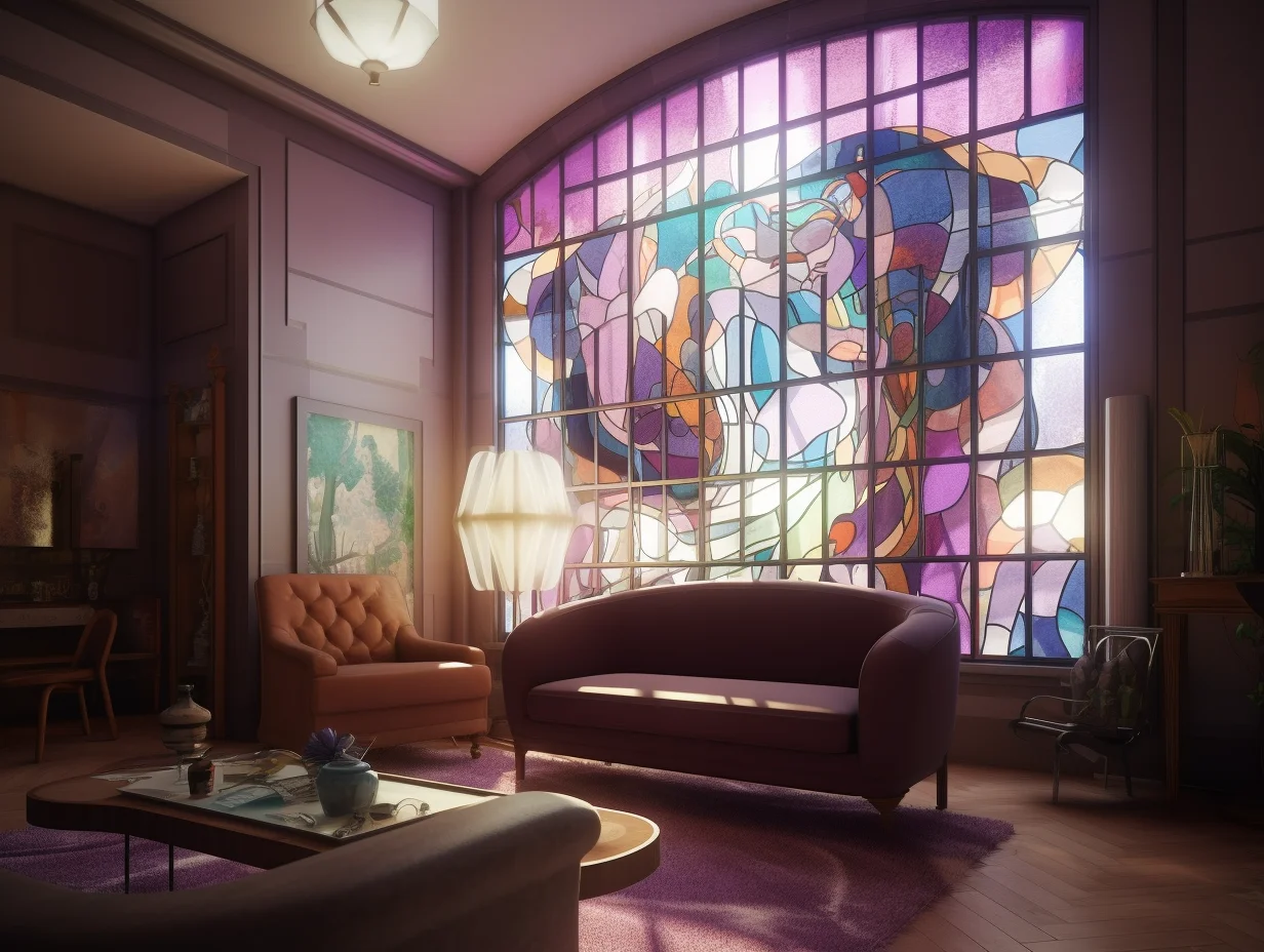 Witraż - "liliowa kontemplacja"