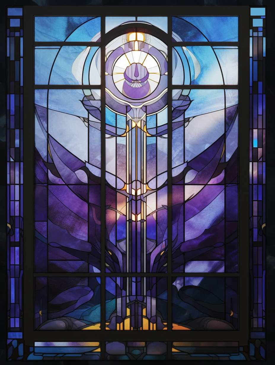 Witraż - "liliowa moc"