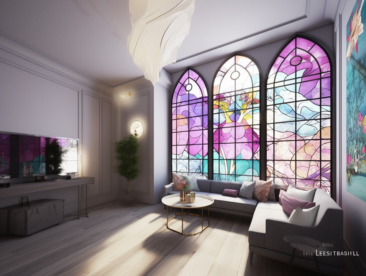 Witraż - "liliowy tryptyk"