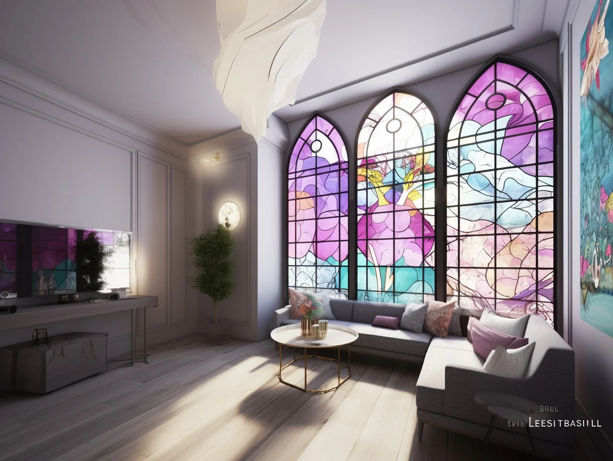 Witraż - "liliowy tryptyk"