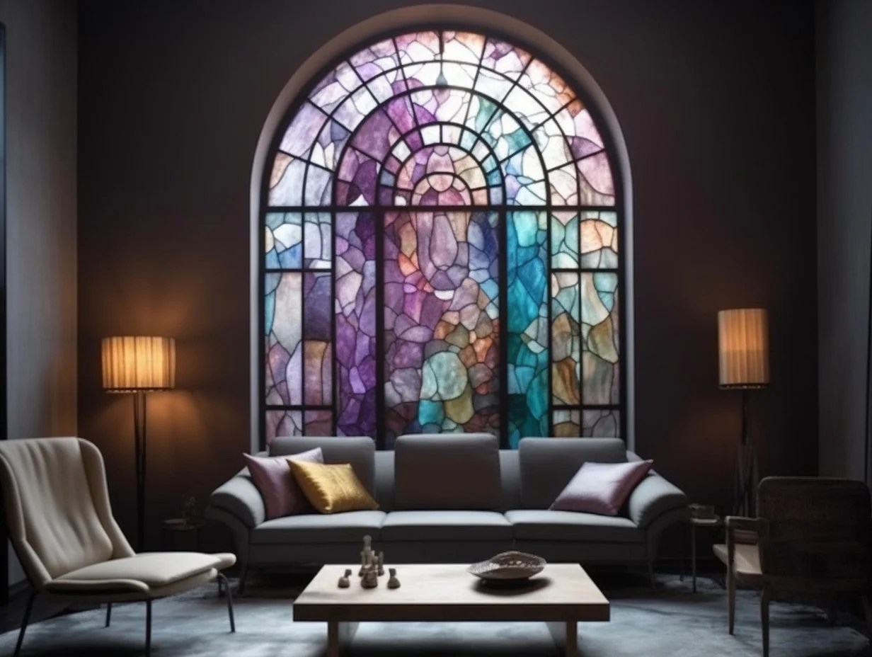 Witraż - "liliowy ołtarz"