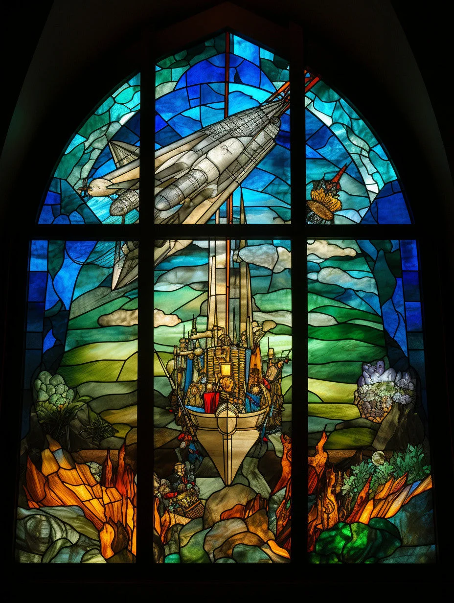 Witraż - "odległe światy"