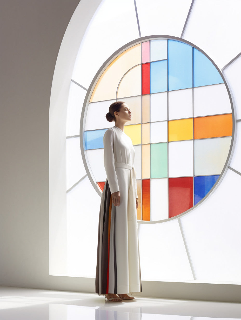 Witraż - "okrągła, mozaika bauhaus"