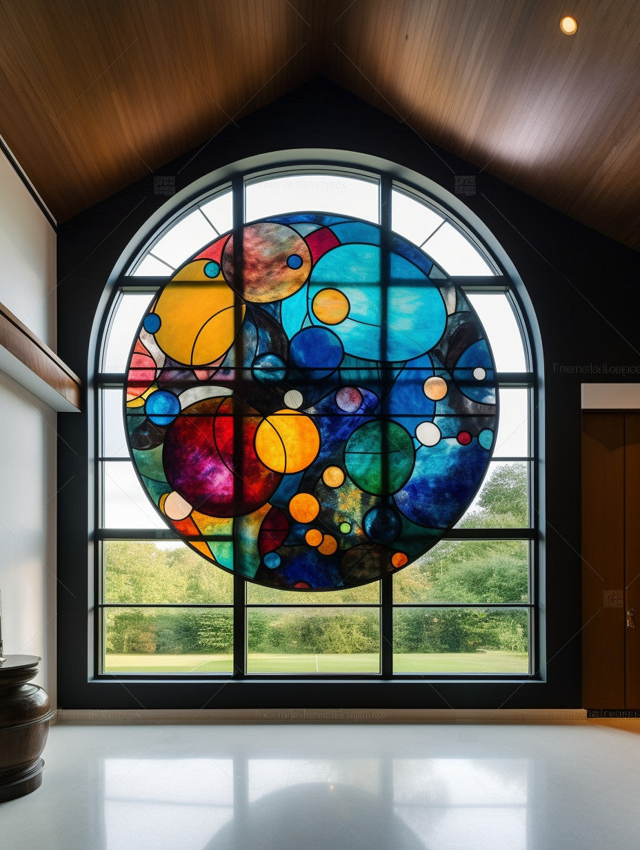 Witraż - "taniec planet"