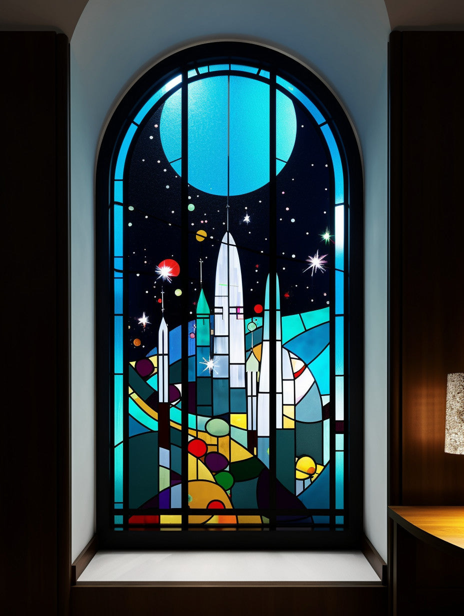 Witraż - "port kosmiczny"