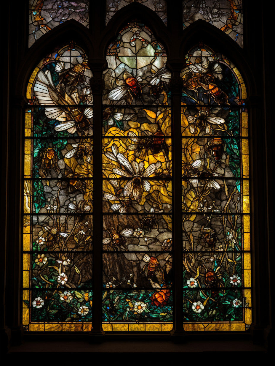 Witraż - "pszczeli rój"