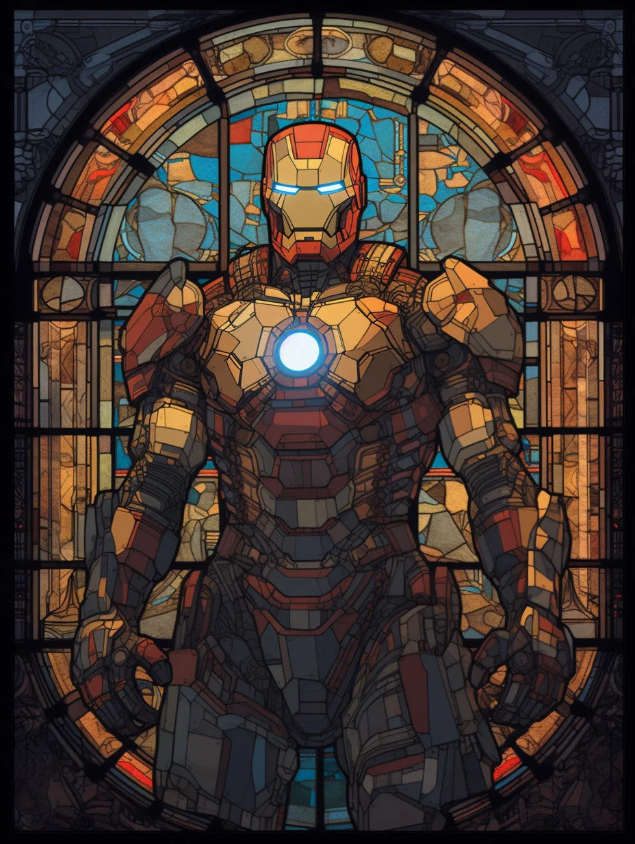 Witraż - "starożytny super bohater"