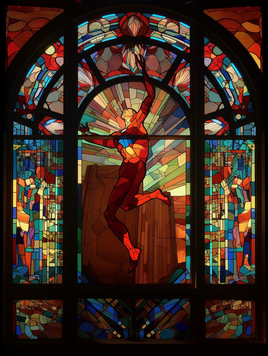 Witraż - "statożytny superbohater"