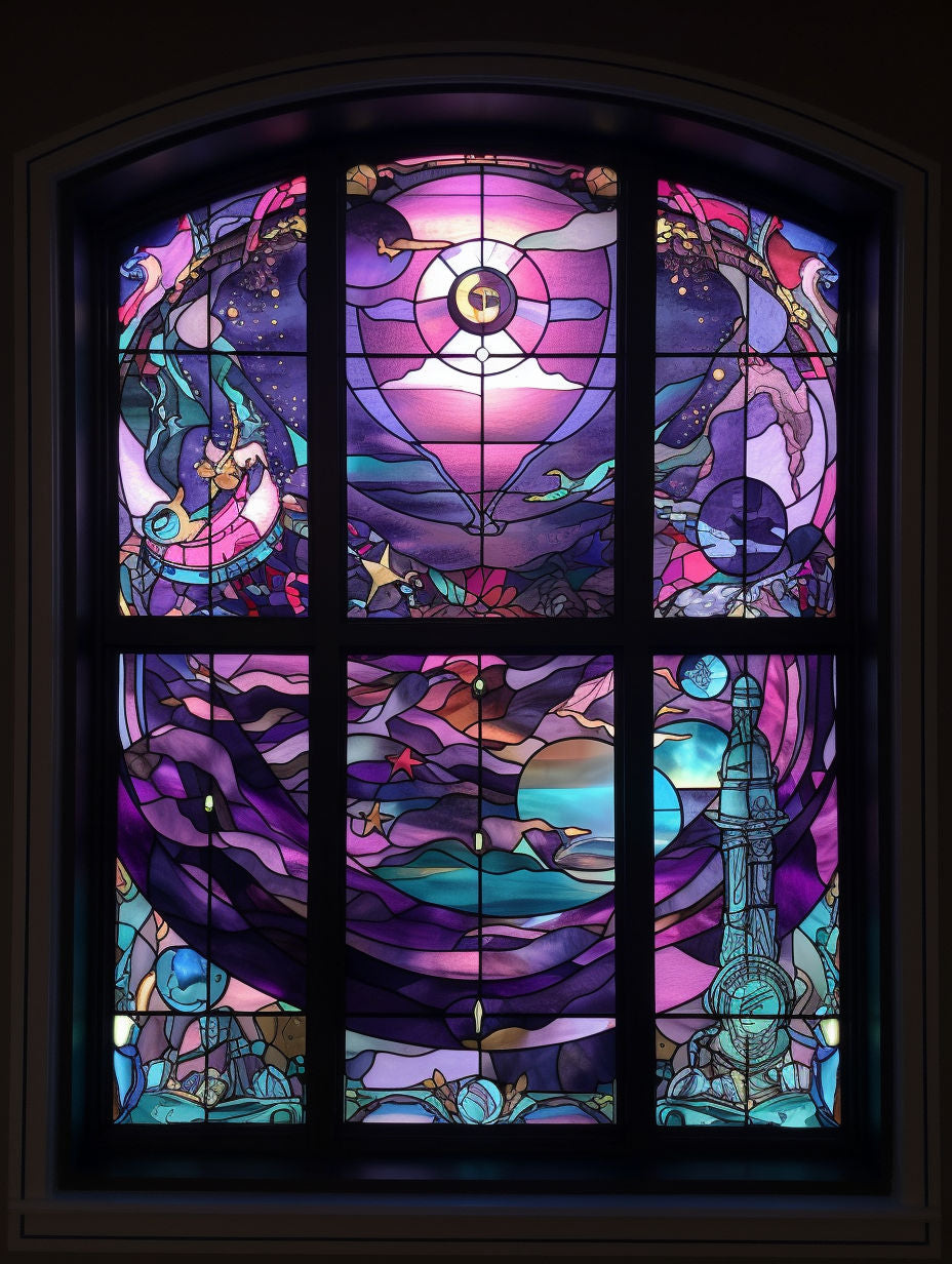 Witraż szklany - gwiezdna opera