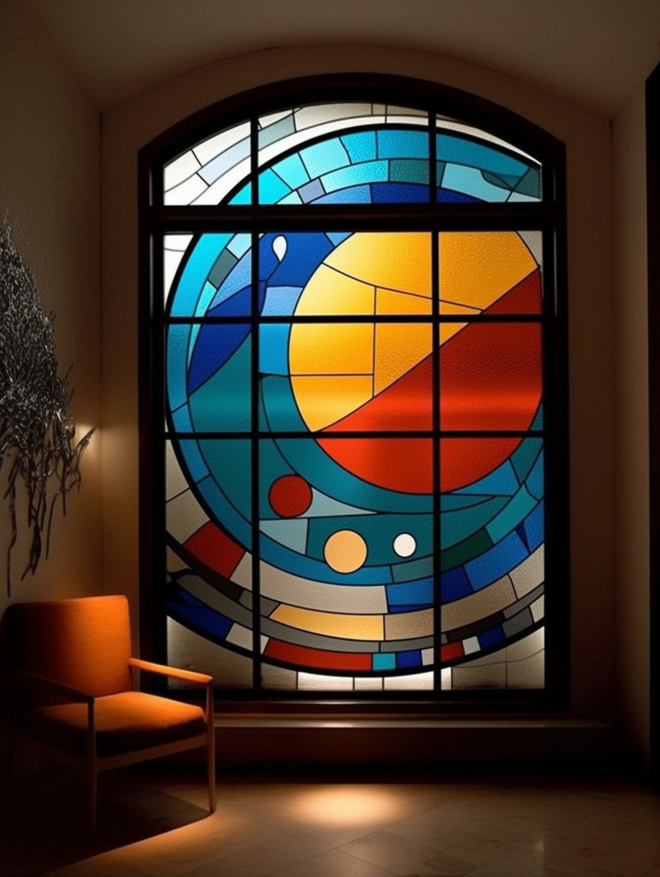 Witraż - "taniec planet"