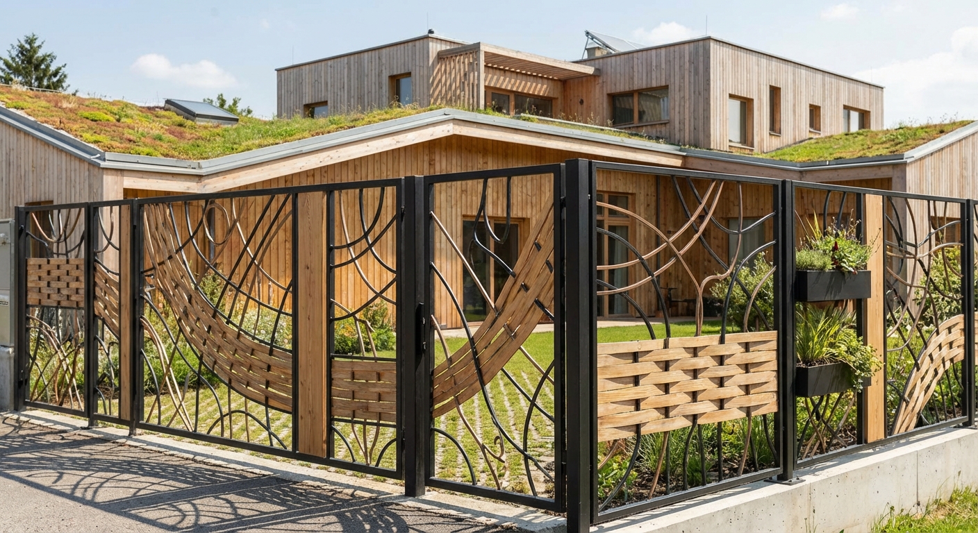 Organiczna Awangarda – Rezydencjonalne Ogrodzenie w Stylu Nowego Bauhausu