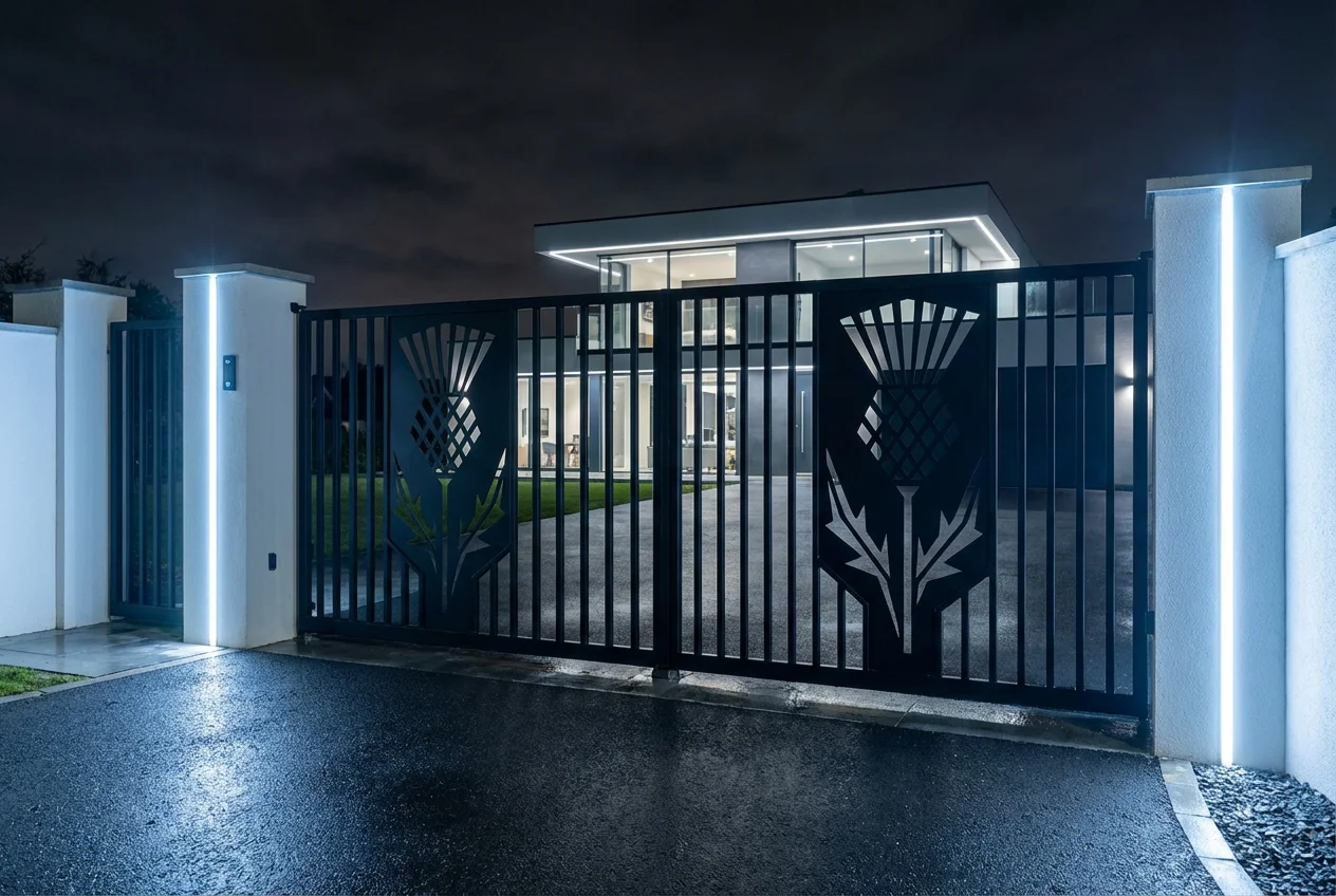 Brama Dwuskrzydłowa 'Oset Awangarda' – Nowoczesna Elegancja w Służbie Architektury