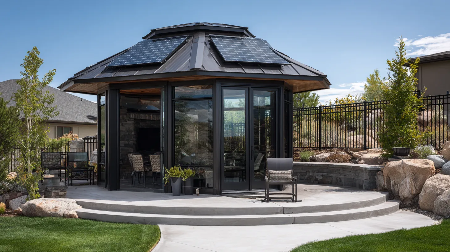 Nowoczesny Pawilon Ogrodowy Solarne Centrum – Futurystyczna Altana Premium