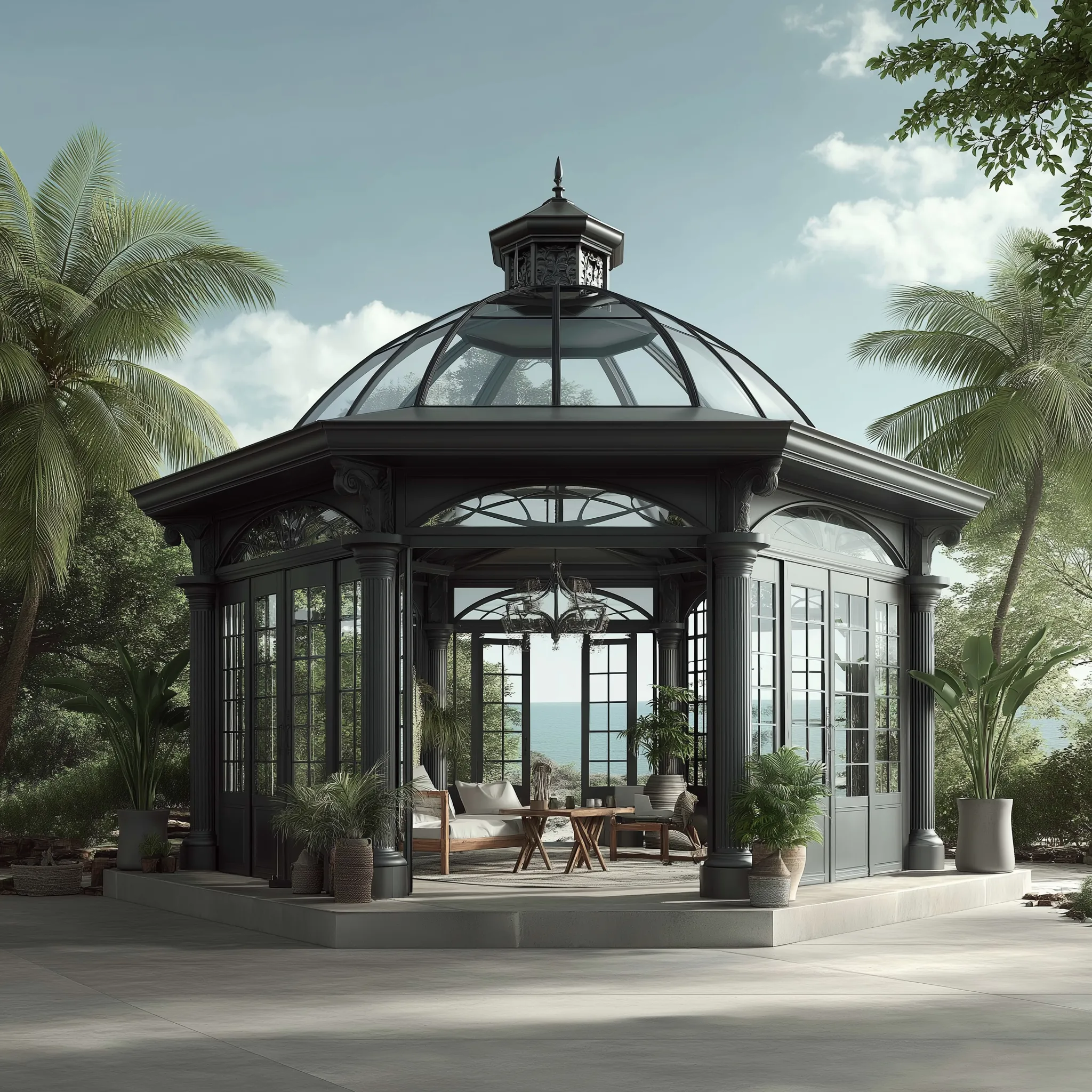 Tropikalny Pawilon "Czarny Diament" - Przeszklony Luksus
