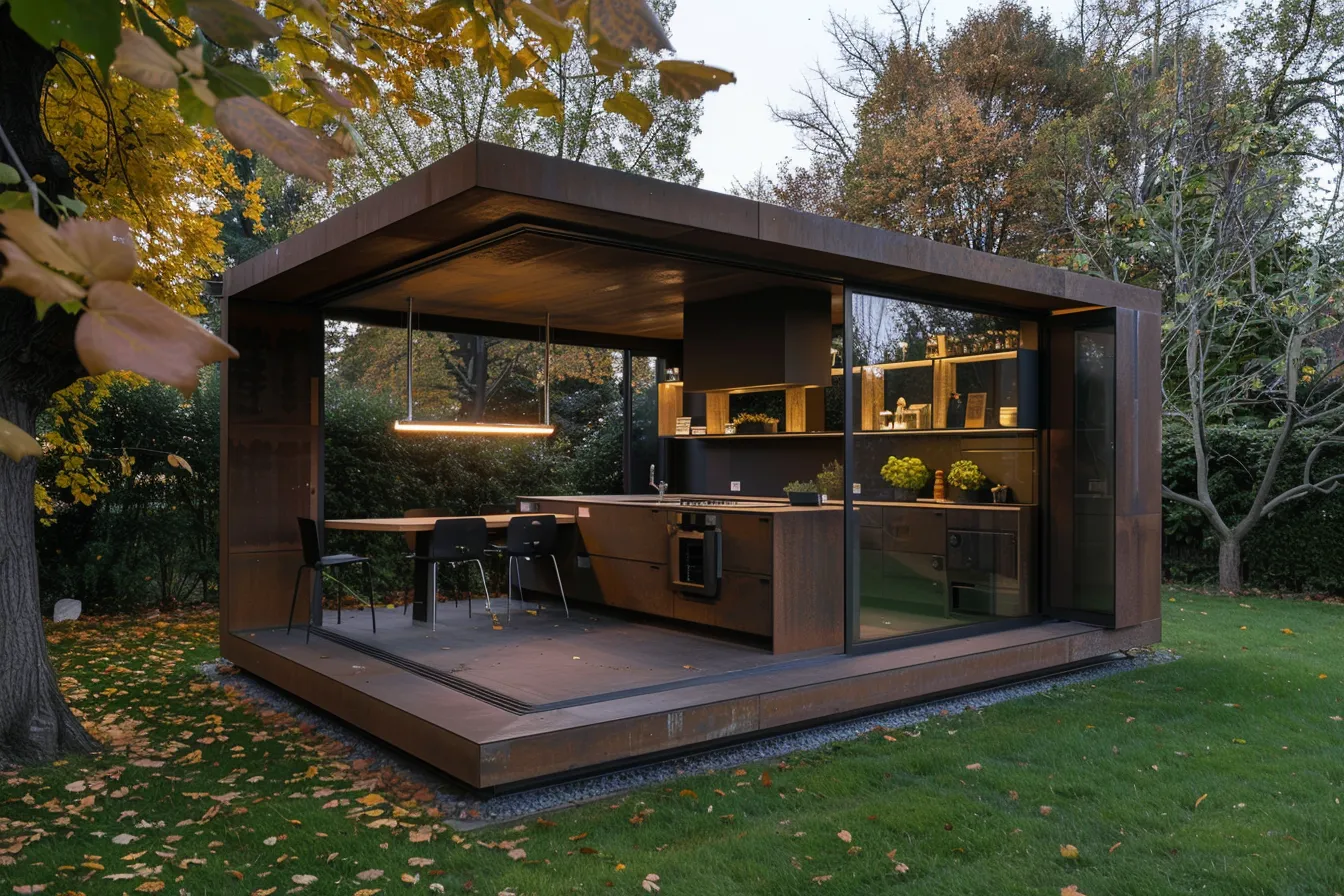 Kuchnia Ogrodowa "Minimalistyczny Monolit" - Projekt w Stali Cor-Ten