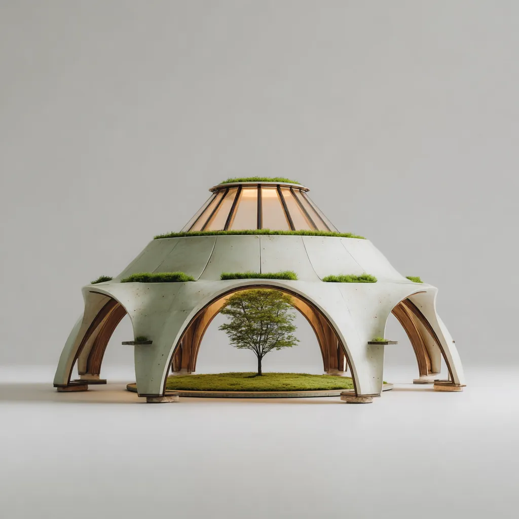 Betonowy Pawilon Bauhaus "Żywe Centrum" - Natura i Beton