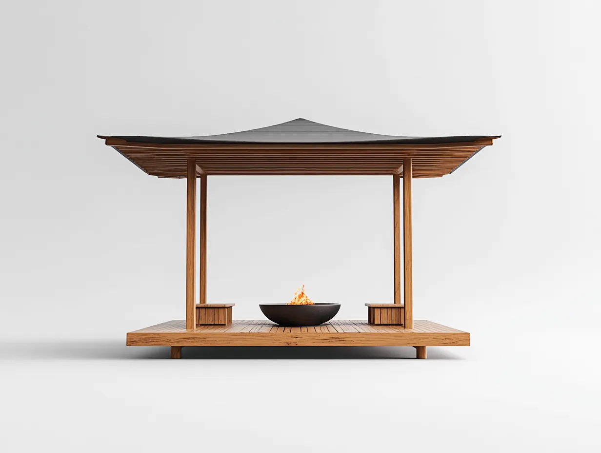 Nowoczesna Pagoda Ogrodowa "Wschodni Modernizm" - Drewno i Stal