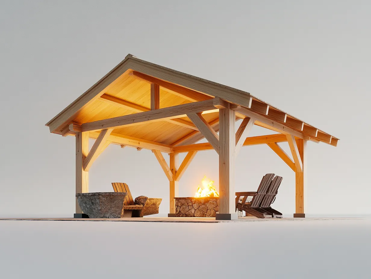 Pawilon Biesiadny "Ognisko Tradycji" - Drewno i Kamień