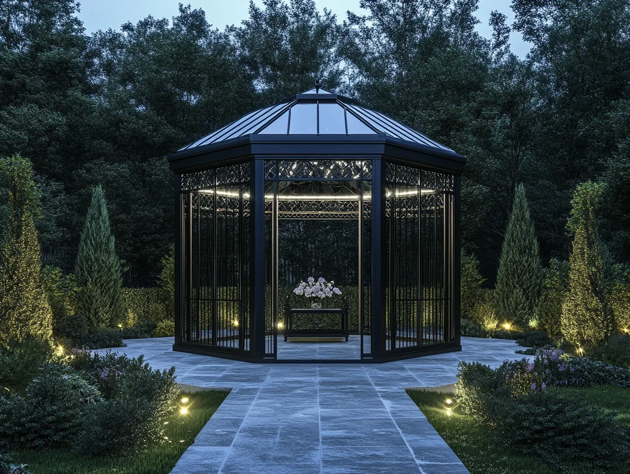 Luksusowy Pawilon Ogrodowy - Neoklasyczna Altana ze Stali i Szkła
