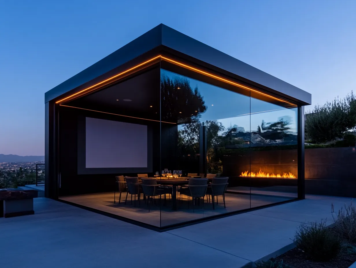 Loftowy Pawilon Lounge "Minimal Crystal Theater" - Szkło i Obraz