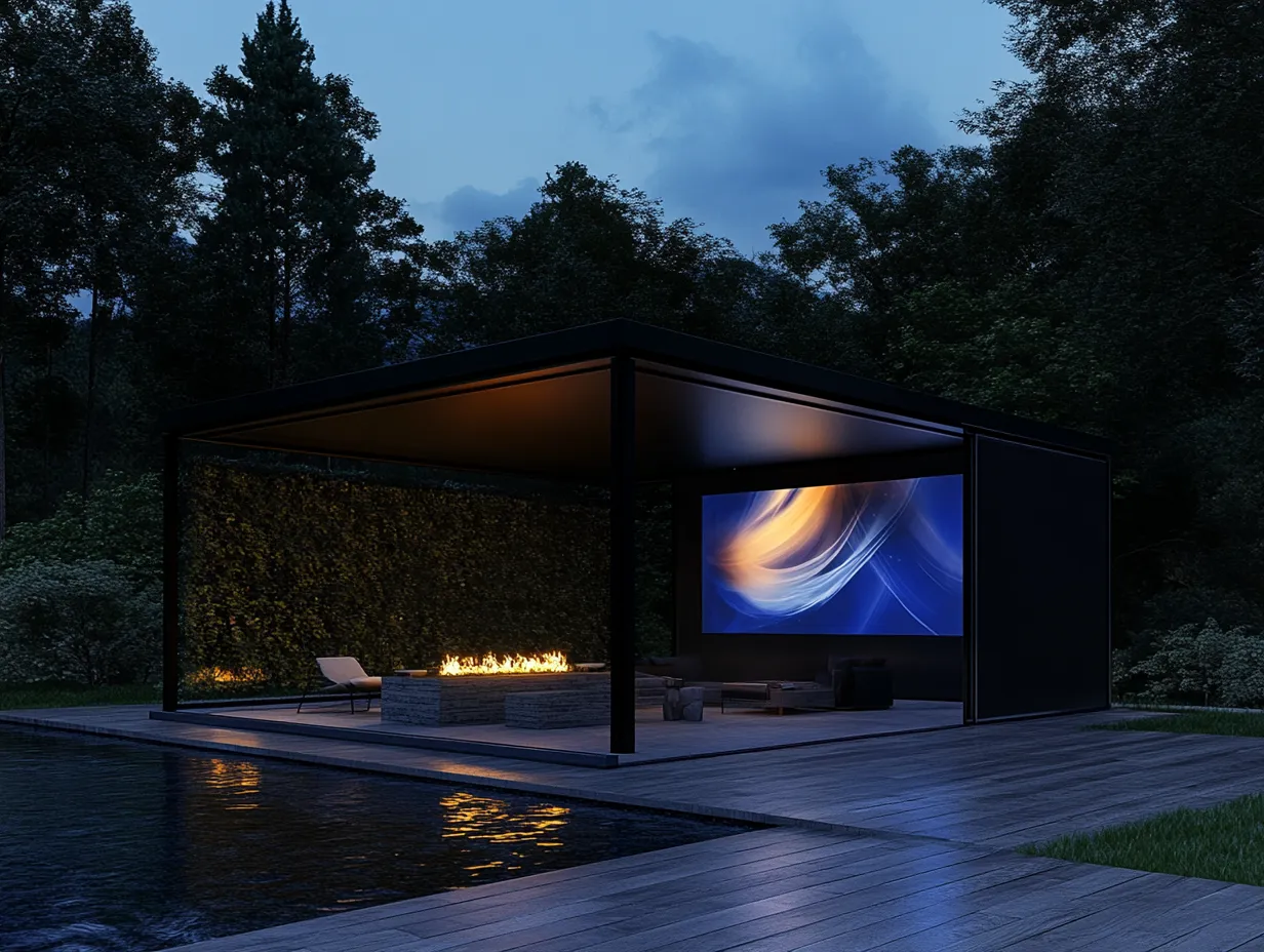 Loftowy Pawilon Lounge "Multimedia Evening Shine" - Styl i Technologia