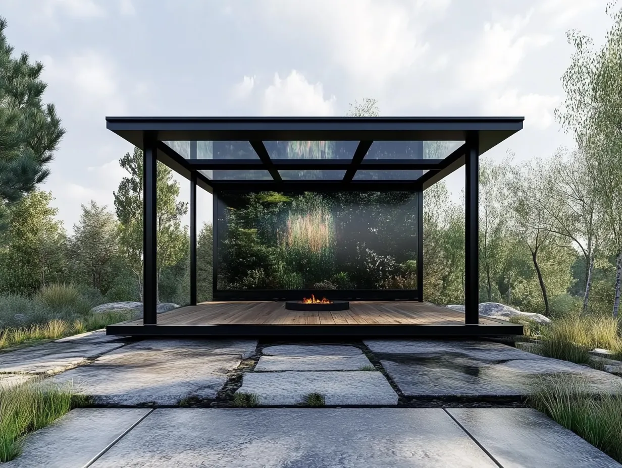 Loftowy Pawilon Lounge "Multimedia Forest Oasis" - Technologia w Dziczy