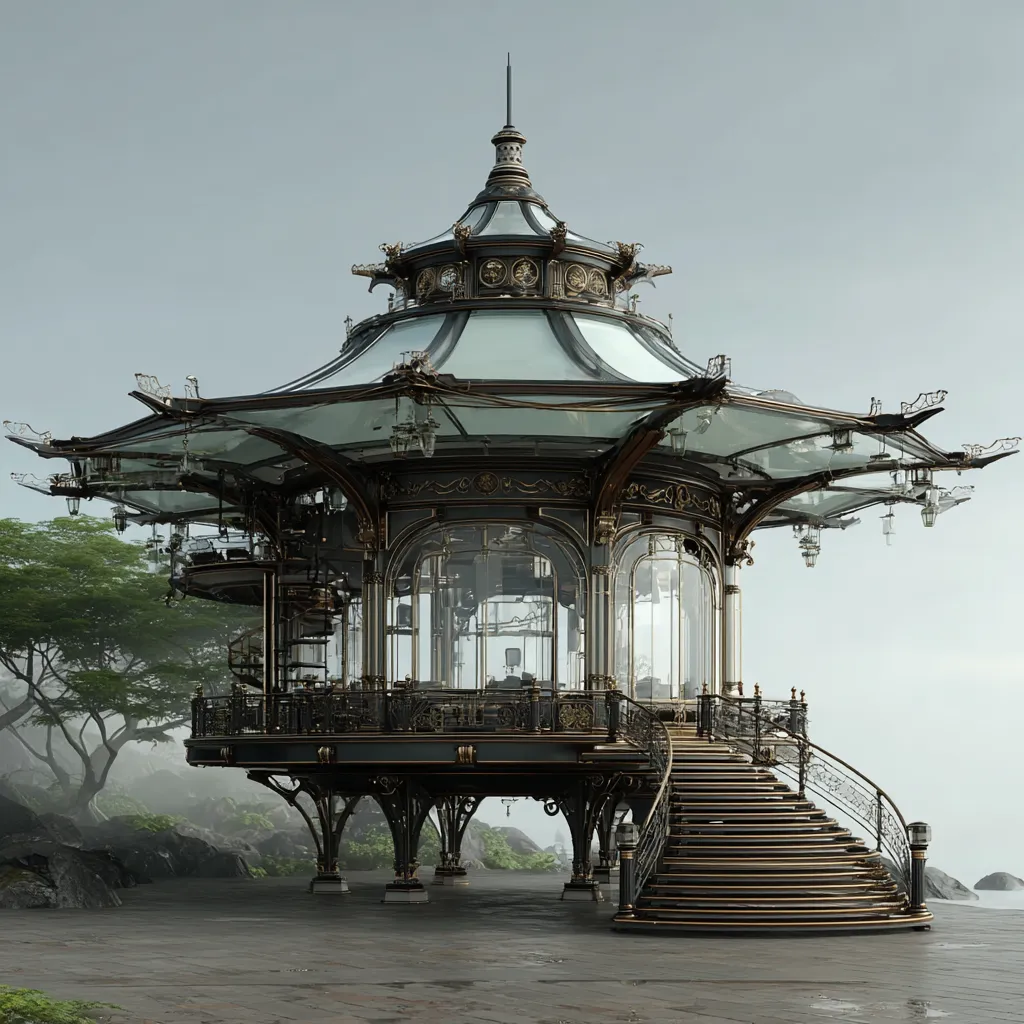 Monumentalny Pawilon Steampunk "Mechaniczne Wzgórze"