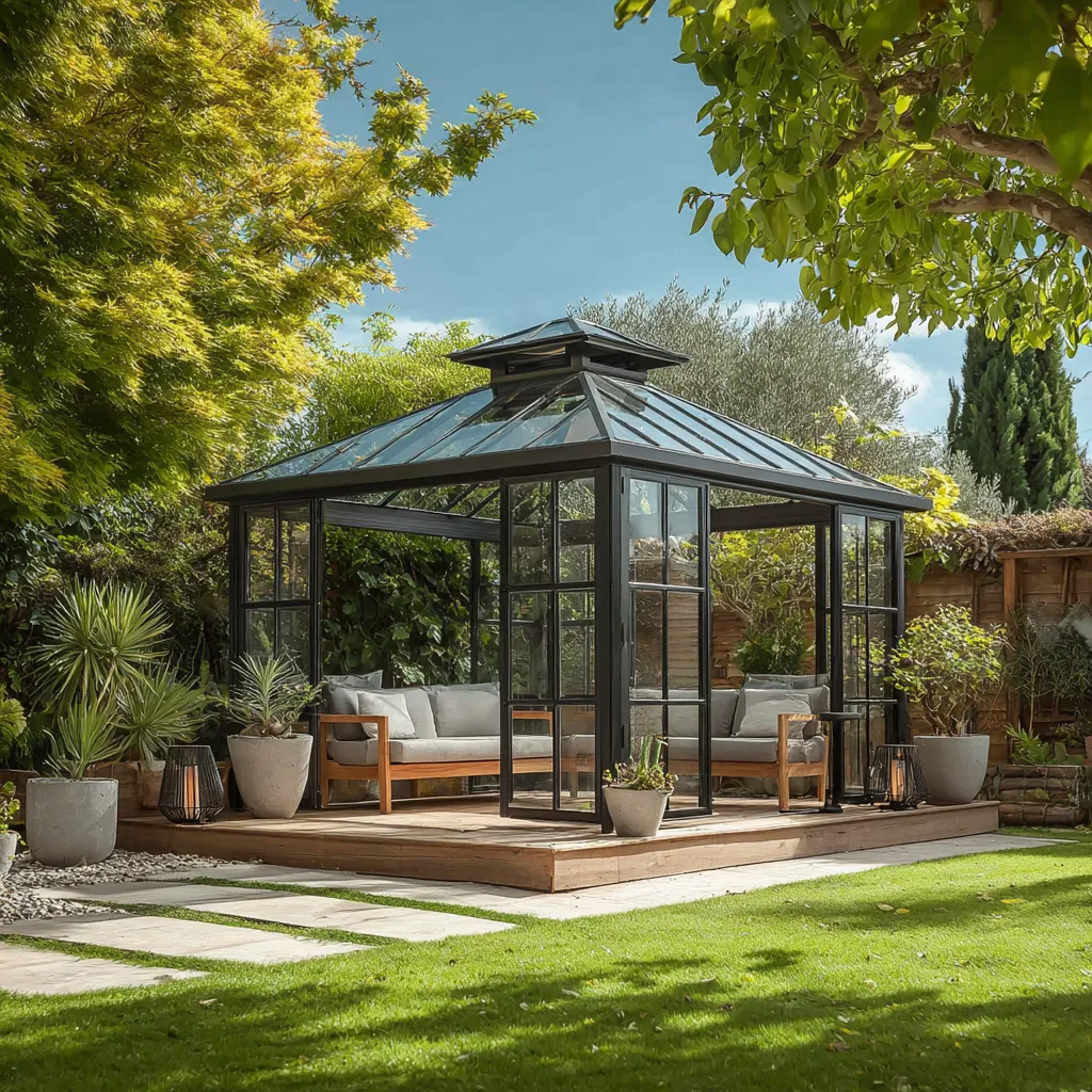 Loftowy Pawilon Lounge "Minimal Crystal Garden" - Styl i Przestrzeń