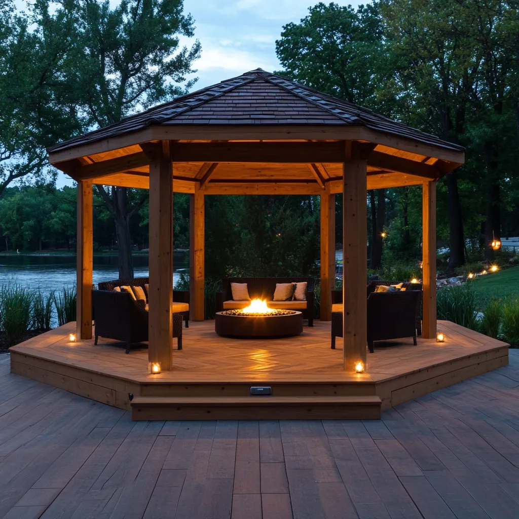 Pawilon Biesiadny "Okrągły Salon Ognia" - Drewno i Światło