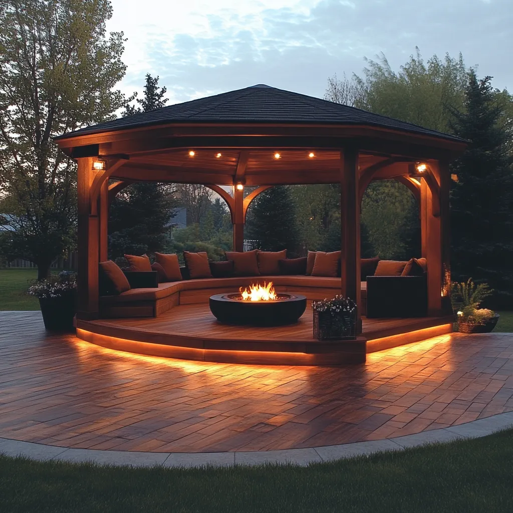 Pawilon Biesiadny "Okrągły Salon Ognia VIP" - Drewno i Światło