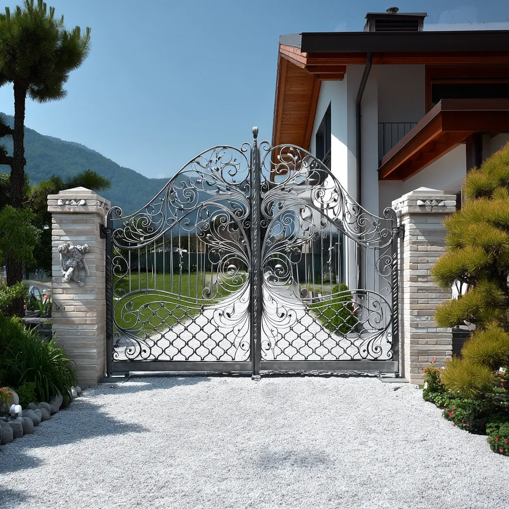 Artystyczna Brama Srebrzysta "Wiktoriański Splot" – Elegancja i Blask