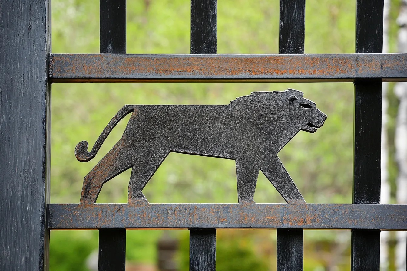 Brama Ażurowa "Kroczący Lew" – Sylwetka w Rami