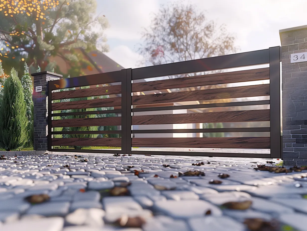 Brama Horyzontalna Premium - Drewno i Minimalizm