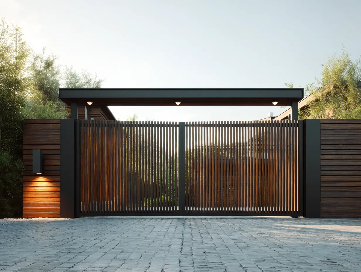 Brama "Japandi Zen" – Drewno i Stal