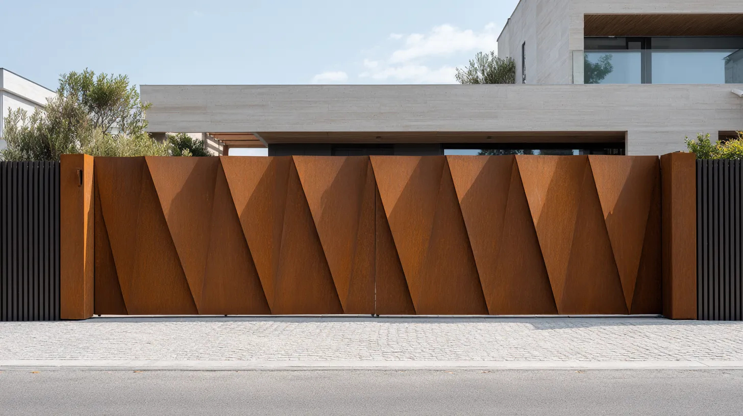 Brama "Origami Rust" - Geometria Trójwymiarowa