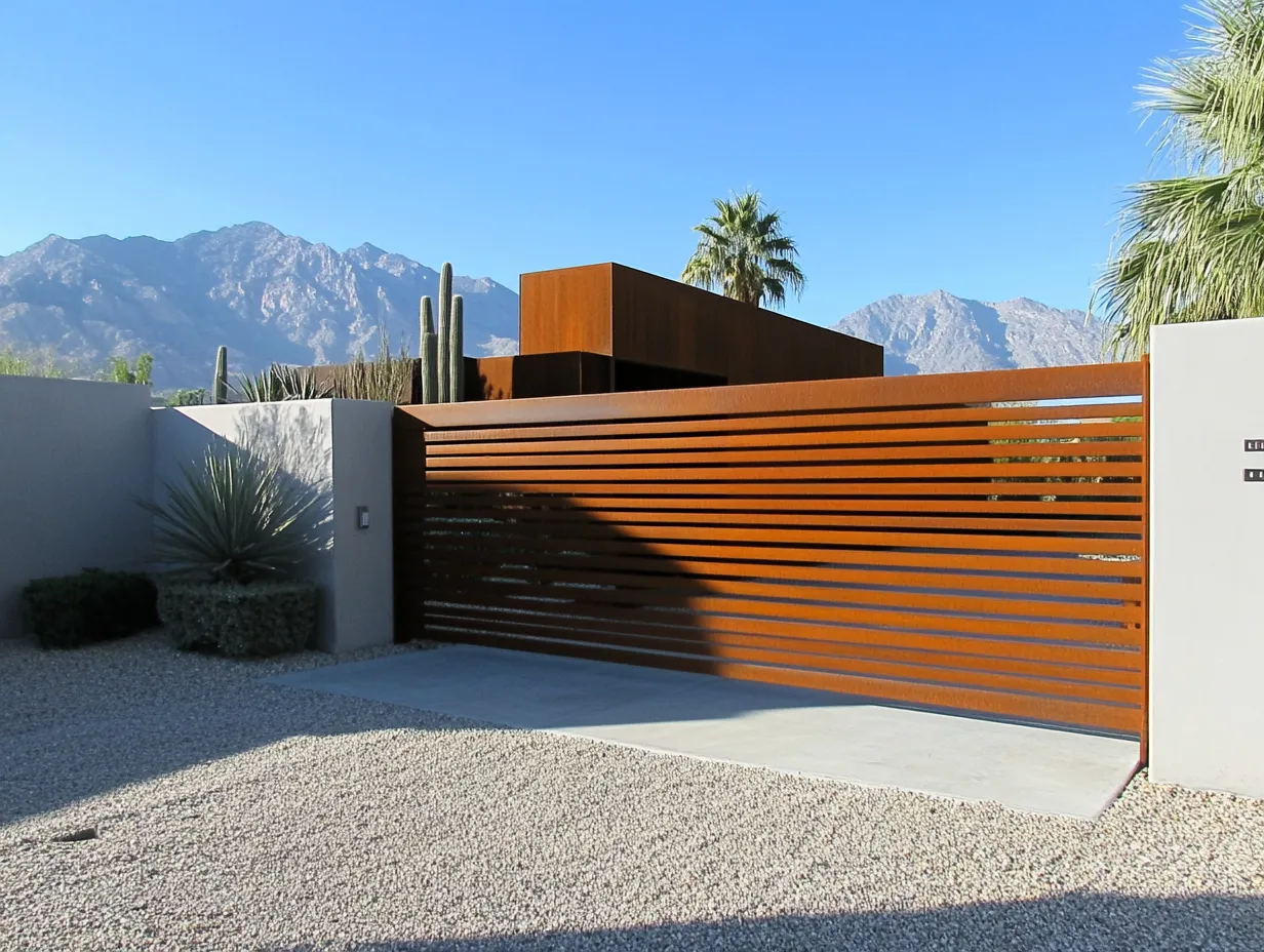 Brama "Pustynny Modernizm" – Corten w Słońcu
