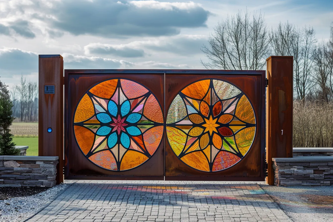 Brama "Solar Star" - Cortenowa Gwiazda Witrażowa