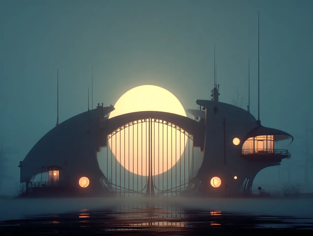 Futurystyczna Brama Wejściowa "Stacja Księżycowa" – Sci-Fi & Architektura