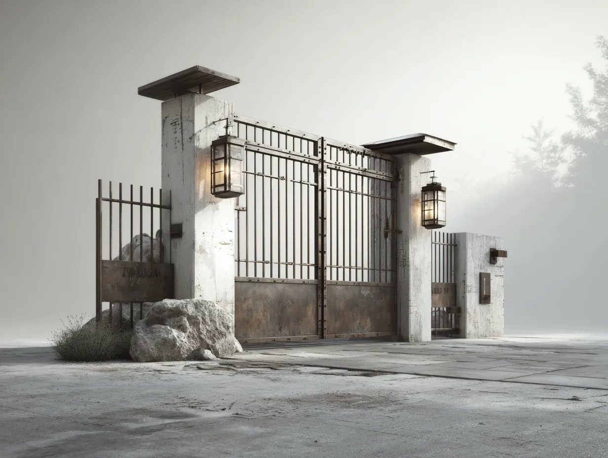 Industrialna Brama "Surowy Beton" – Estetyka Wabi-Sabi i Loft