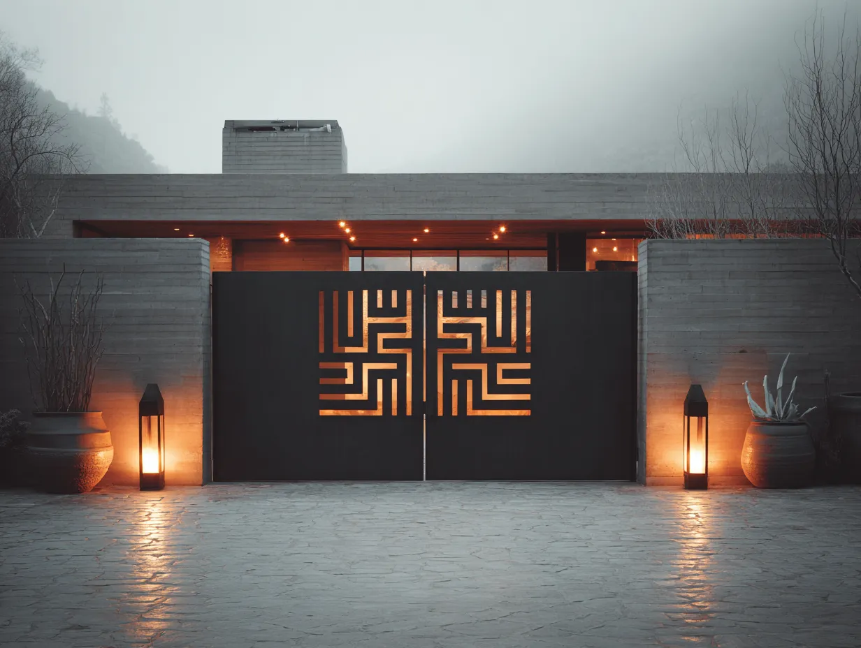 Modernistyczna Brama Art Deco "Labirynt Cieni" – Geometria i Tajemnica