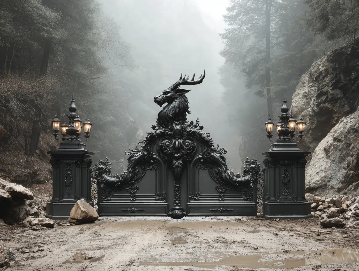 Monumentalna Brama Pałacowa "Król Puszczy" – Barok i Natura