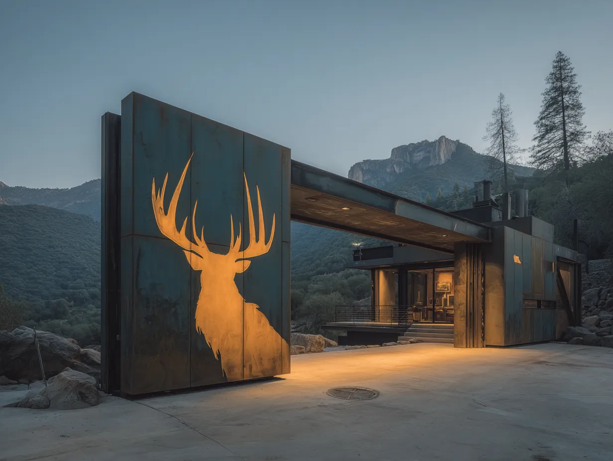 Monumentalna Brama Przesuwna "Duch Gór" – Iluminacja i Stal