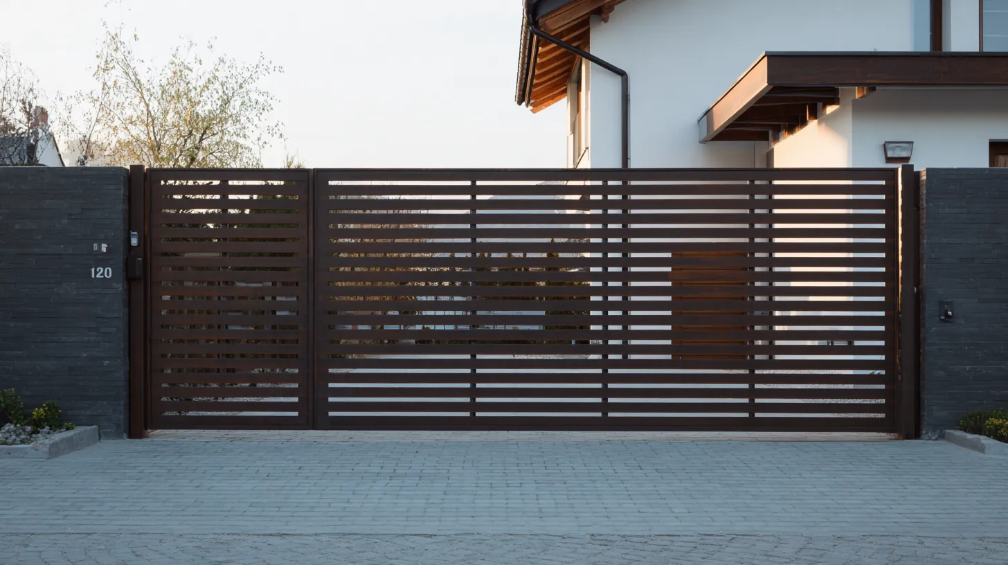 Nowoczesna Brama "Antracytowy Horyzont" z Furtką